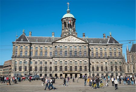 dam square - The Royal Palace, built in 1648, originally the Town Hall, Dam Square, Amsterdam, Netherlands, Europe Foto de stock - Con derechos protegidos, Código: 841-07083136