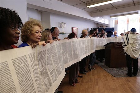 Launch of a new Torah in a synagogue, Paris, France, Europe Stock Photo - Rights-Managed, Code: 841-07083226