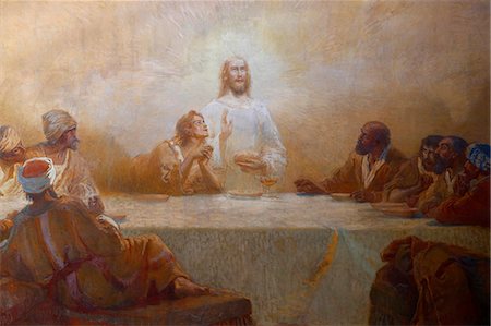 The Last Supper by Alfred Plauzeau, Saint-Jean de Montmartre church, Paris, France, Europe Photographie de stock - Rights-Managed, Code: 841-07083271