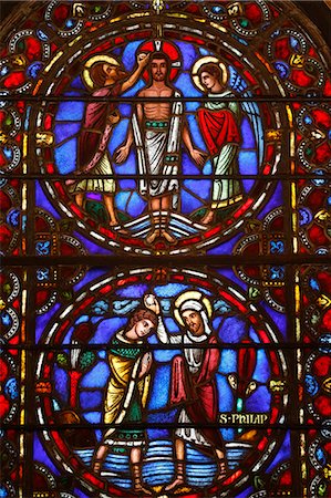 simsearch:841-05846288,k - Stained glass window of Jesus and St. Philip, St. Barth's Church, New York, United States of America, North America Foto de stock - Con derechos protegidos, Código: 841-07083368