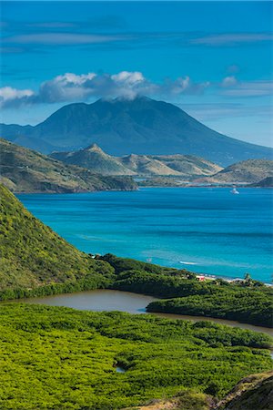 View over the South Peninsula of St. Kitts, St. Kitts and Nevis, Leeward Islands, West Indies, Caribbean, Central America Stock Photo - Rights-Managed, Code: 841-07083404