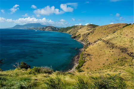 federación de st kitts y nevis - View over the South Peninsula of St. Kitts, St. Kitts and Nevis, Leeward Islands, West Indies, Caribbean, Central America Foto de stock - Con derechos protegidos, Código: 841-07083400