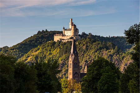 rhine valley - The Marksburg in the Rhine valley, Rhineland-Palatinate, Germany, Europe Foto de stock - Con derechos protegidos, Código: 841-07083486