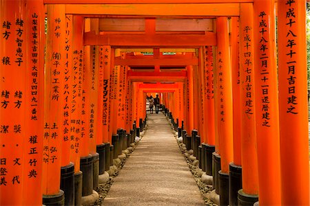 The Endless Red Gates (torii) of Kyoto's Fushimi Inari Shrine, Kyoto, Japan, Asia Foto de stock - Con derechos protegidos, Código: 841-07083696