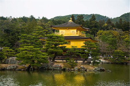 Kinkaku.Ji or golden pavillon buddhist temple,  Unesco world heritage sight Kyoto, Japan Stockbilder - Lizenzpflichtiges, Bildnummer: 841-07083728