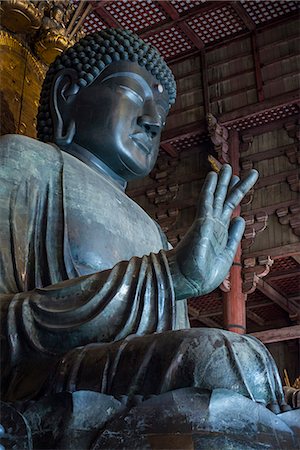 Big Buddha statue, Daibutsuden (Big Buddha Hall), Todaiji Temple, UNESCO World Heritage Site, Nara, Kansai, Japan, Asia Photographie de stock - Rights-Managed, Code: 841-07083733