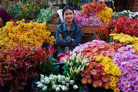 flower stall - Flower market, Hpa-an, Karen State, Myanmar (Burma), Asia Stock Photo - Rights-Managed, Code: 841-07083844