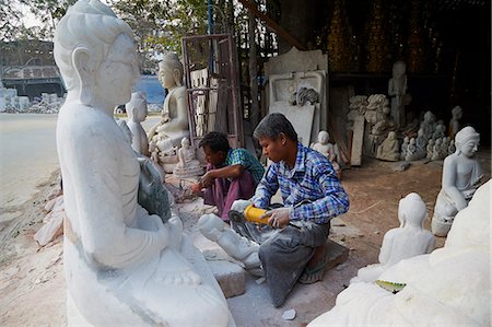 Marble carving, Mandalay, Myanmar (Burma), Asia Foto de stock - Con derechos protegidos, Código: 841-07083861