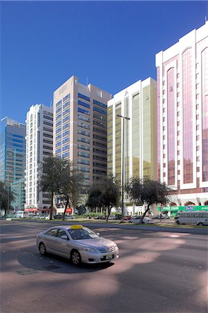 City skyline and Rashid Bin Saeed Al Maktoum Street, Abu Dhabi, United Arab Emirates, Middle East Stock Photo - Rights-Managed, Code: 841-07083925