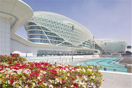 race track not horse - Viceroy Hotel and Formula 1 Racetrack, Yas Island, Abu Dhabi, United Arab Emirates, Middle East Stock Photo - Rights-Managed, Code: 841-07083921