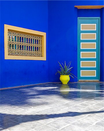 door window - The Majorelle Gardens, Marrakech, Morocco, North Africa, Africa Stock Photo - Rights-Managed, Code: 841-07204247