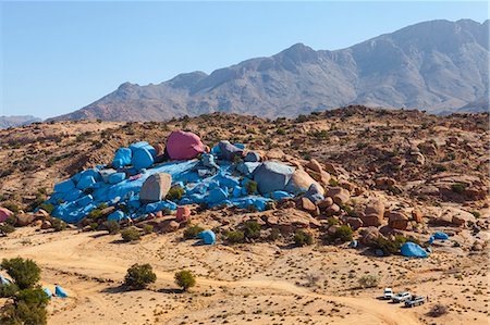 Painted Rocks, work of the Belgian Artist Jean Veran, Aguerd Oudad, Tafraoute, Anti Atlas, Morocco, North Africa, Africa Fotografie stock - Rights-Managed, Codice: 841-07204426