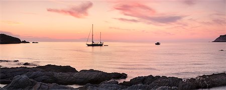 scenic boat not people - Sunset at the coast of Centuri Port, Corsica, France, Mediterranean, Europe Stock Photo - Rights-Managed, Code: 841-07204797