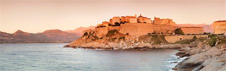 Citadel at sunset, Calvi, Balagne, Corsica, France, Mediterranean, Europe Stockbilder - Lizenzpflichtiges, Bildnummer: 841-07204802