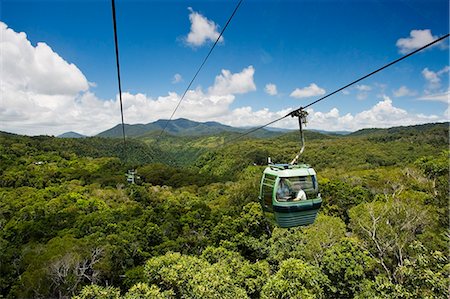 suspension cable - Gondola cabin of Skyrail over Rainforest, Barron Gorge National Park, Queensland, Australia Stock Photo - Rights-Managed, Code: 841-07204979