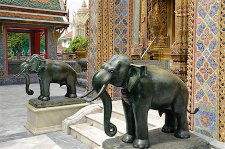 Bronze elephants at Wat Rajabopit, Bangkok, Thailand, Southeast Asia, Asia Stock Photo - Rights-Managed, Code: 841-07205103