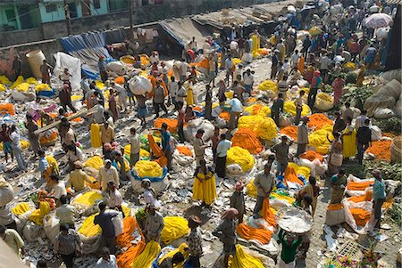 Armenia Ghat flower market, Kolkata (Calcutta), West Bengal, India, Asia Stock Photo - Rights-Managed, Code: 841-07205114