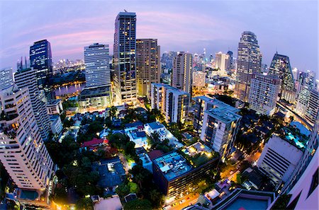 Fisheye view of Bangkok at night from Rembrandt Hotel and Towers, Sukhumvit 18, Bangkok, Thailand, Southeast Asia, Asia Stockbilder - Lizenzpflichtiges, Bildnummer: 841-07205151