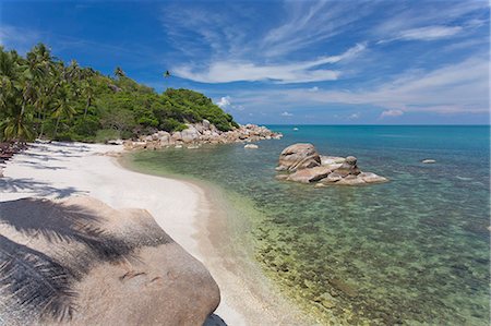 Private secluded beach fringed by palm trees at the Silavadee Pool Spa Resort near Lamai, Koh Samui, Thailand, Southeast Asia, Asia Stock Photo - Rights-Managed, Code: 841-07205167