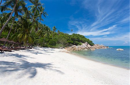 Private secluded beach fringed by palm trees at the Silavadee Pool Spa Resort near Lamai, Koh Samui, Thailand, Southeast Asia, Asia Stock Photo - Rights-Managed, Code: 841-07205168