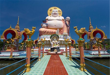 Giant Buddha image at Wat Plai Laem on the North East coast of Koh Samui, Thailand, Southeast Asia, Asia Foto de stock - Con derechos protegidos, Código: 841-07205175