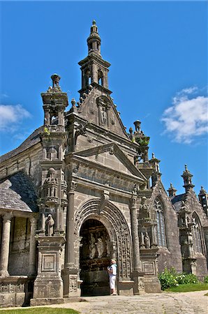 Church dating from the 16th and 17th centuries, Guimiliau enclosure, Finistere, Brittany, Europe Stock Photo - Rights-Managed, Code: 841-07205190