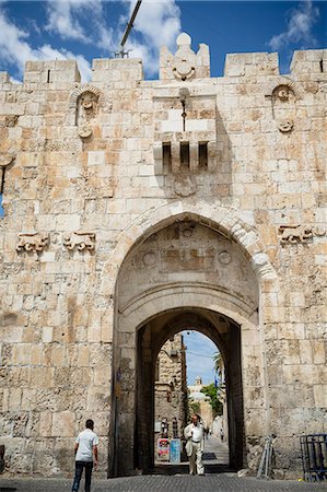 simsearch:6119-09238485,k - The Lions Gate in the Old City, UNESCO World Heritage Site, Jerusalem, Israel, Middle East Foto de stock - Con derechos protegidos, Código: 841-07205396