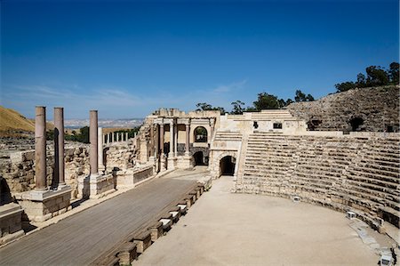 Amphitheatre, ruins of the Roman-Byzantine city of Scythopolis, Tel Beit Shean National Park, Beit Shean, Israel, Middle East Stock Photo - Rights-Managed, Code: 841-07205406