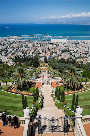 View over the Bahai Gardens, Haifa, Israel, Middle East Stock Photo - Rights-Managed, Code: 841-07205428
