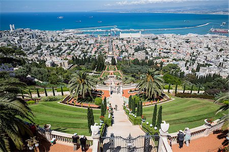 paisajismo - View over the Bahai Gardens, Haifa, Israel, Middle East Foto de stock - Con derechos protegidos, Código: 841-07205420