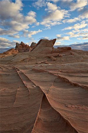 Ridges in sandstone under clouds, Coyote Buttes Wilderness, Vermillion Cliffs National Monument, Arizona, United States of America, North America Stock Photo - Rights-Managed, Code: 841-07205470