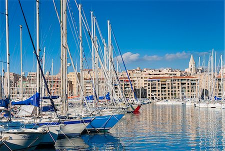 french riviera - View across the Vieux Port, Marseille, Bouches-du-Rhone, Provence-Alpes-Cote-d'Azur, France, Mediterranean, Europe Stock Photo - Rights-Managed, Code: 841-07205562