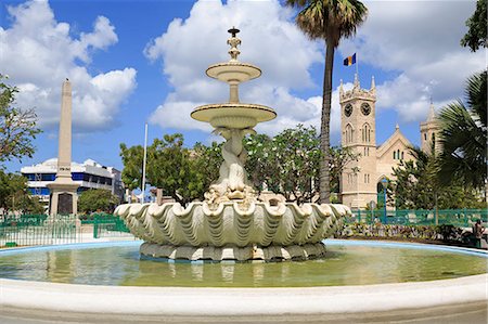 Fountain in National Heroes Square, Bridgetown, Barbados, West Indies, Caribbean, Central America Foto de stock - Con derechos protegidos, Código: 841-07205592