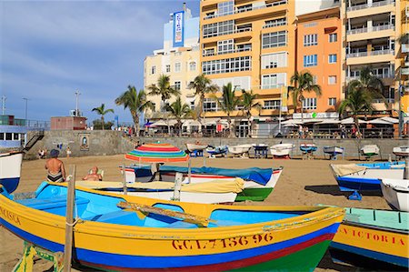 simsearch:841-07204764,k - Fishing boats on Canteras Beach, Las Palmas City, Gran Canaria Island, Canary Islands, Spain, Atlantic, Europe Photographie de stock - Rights-Managed, Code: 841-07205659