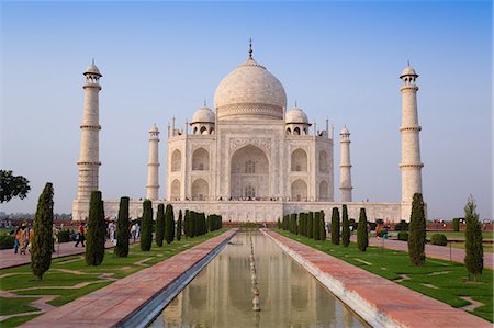 formal garden path - The Taj Mahal, UNESCO World Heritage Site, Agra, Uttar Pradesh, India, Asia Stock Photo - Rights-Managed, Code: 841-07205733