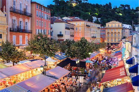 Open air restaurants in Cours Saleya, Nice, Alpes-Maritimes, Provence, Cote d'Azur, French Riviera, France, Europe Stock Photo - Rights-Managed, Code: 841-07205952