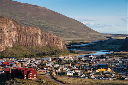 View over El Chalten, Los Glaciares National Park, UNESCO World Heritage Site, Santa Cruz Province, Patagonia, Argentina, South America Photographie de stock - Rights-Managed, Code: 841-07206087