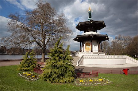 The Peace Pagoda, Battersea Park, Battersea, London, England, United Kingdom, Europe Photographie de stock - Rights-Managed, Code: 841-07206377