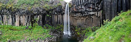 svartifoss waterfall - Svartifoss Waterfall, Skaftafell National Park, Iceland, Polar Regions Foto de stock - Con derechos protegidos, Código: 841-07206430