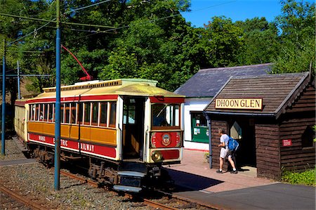 Manx Electric Railway, Dhoon Glen Station, Dhoon Glen, Isle of Man, Europe Foto de stock - Con derechos protegidos, Código: 841-07201478