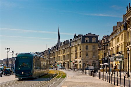 simsearch:841-05846861,k - Public transport tram system runs in old Bordeaux, France. Stock Photo - Rights-Managed, Code: 841-07201719