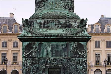 place vendome - Base of La Colonne Vend̫me, staue of Napoleon, Place Vend̫me, Paris, France Photographie de stock - Rights-Managed, Code: 841-07201821