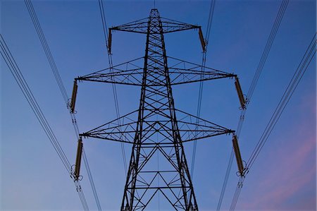 power line sunset - Electricity pylon, England, United Kingdom Stock Photo - Rights-Managed, Code: 841-07201840