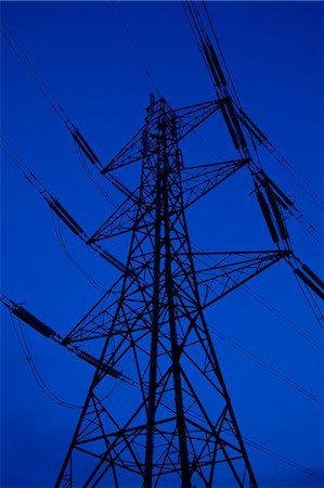 power line sunset - Electricity pylon in Cirencester, Gloucestershire, United Kingdom Stock Photo - Rights-Managed, Code: 841-07201850