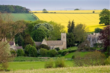 english countryside church - Asthall Manor House, village and Church of St Nicholas in The Cotswolds, Oxfordshire, United Kingdom Stock Photo - Rights-Managed, Code: 841-07201937