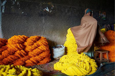 Mullik Ghat flower market, Kolkata, West Bengal, India, Asia Stock Photo - Rights-Managed, Code: 841-07202167