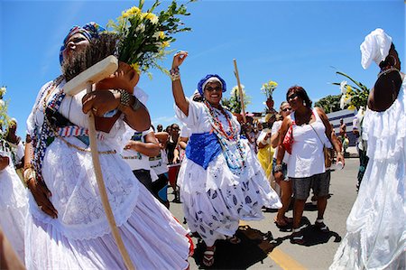 Procession before the Lavagem, washing of the steps of Itapua church, Salvador, Bahia, Brazil, South America Stock Photo - Rights-Managed, Code: 841-07202368