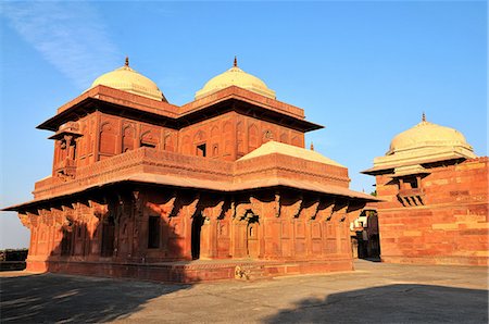 Finely sculpted Palace dating from the 16th century, Fatehpur Sikri, UNESCO World Heritage Site, Uttar Pradesh, India, Asia Stock Photo - Rights-Managed, Code: 841-07202386