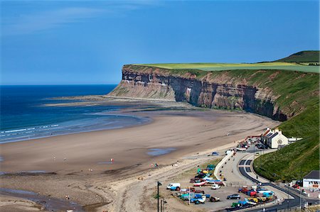 redcar and cleveland - Beach and Huntcliff at Saltburn by the Sea, Redcar and Cleveland, North Yorkshire, Yorkshire, England, United Kingdom, Europe Foto de stock - Con derechos protegidos, Código: 841-07202506