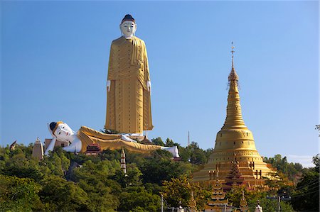 Bodhi Tataung, the world's tallest standing Buddha at 424 feet, near Monywa, Monywa Region, Myanmar (Burma), Asia Foto de stock - Direito Controlado, Número: 841-07202575